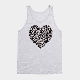 Love Heart Paw Print Collage Pet Dog Pawprint Tank Top